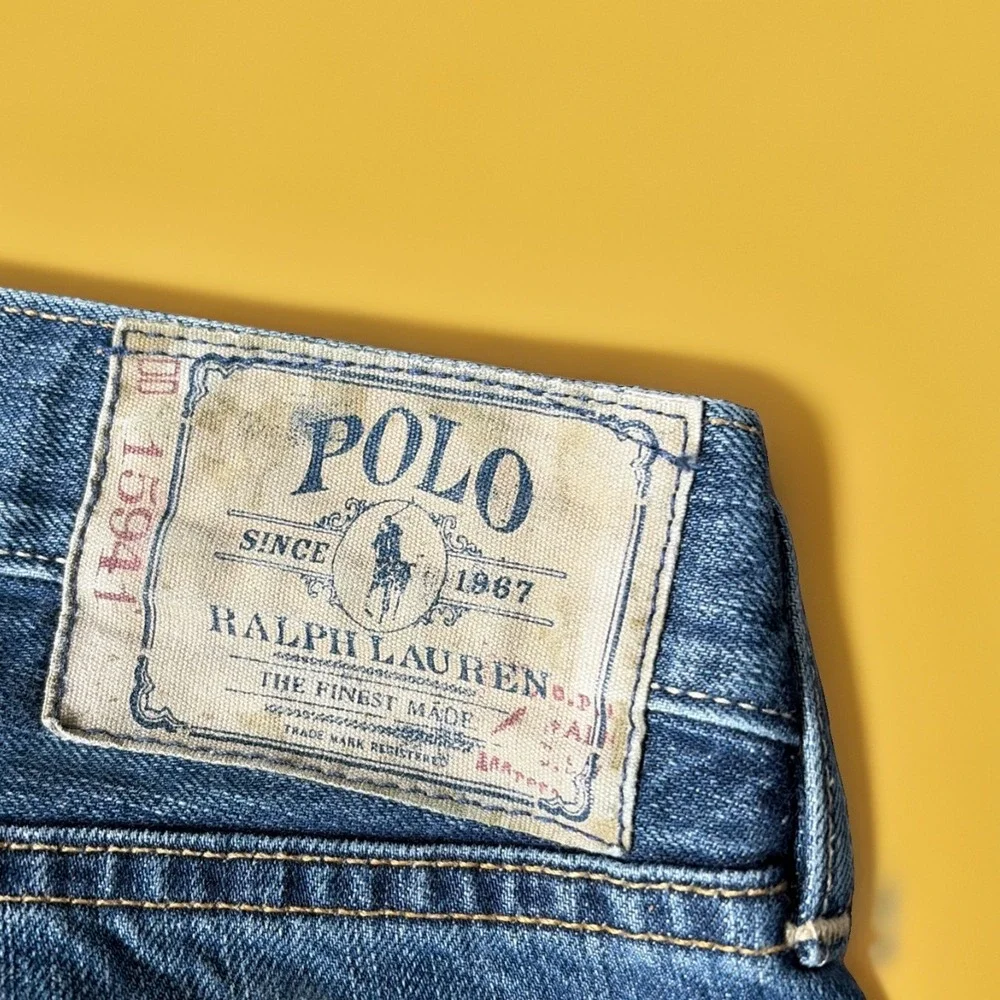 Vintage Polo Ralph Lauren Classic 867 Jeans Mens 34x34 Straight Leg Medium Blue